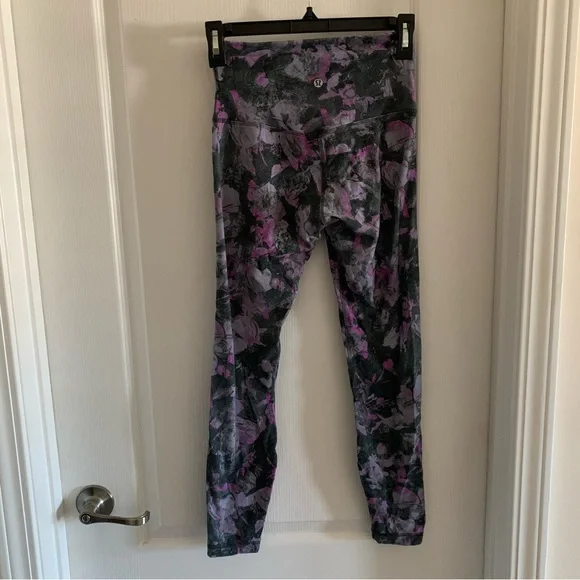 Women’s 4 Lululemon Align Pant II 25" Floral Illusion Ice Grey Multi Nulu - Picture 2 of 8